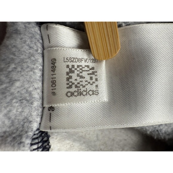 VTG Adidas Hoodie Womens Large Navy White Striped Trefoil Logo Sweatshirt - Picture 15 of 16